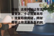 揭秘！这些网站让你流量告急，小心流量耗尽！流量陷阱揭秘，揭秘那些让你流量告急的网站！