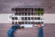 网站如何通过流量赚钱，揭秘流量变现的五大策略，流量变现攻略，五大策略揭秘网站如何高效盈利