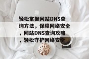 轻松掌握网站DNS查询方法，保障网络安全，网站DNS查询攻略，轻松守护网络安全