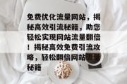 免费优化流量网站，揭秘高效引流秘籍，助您轻松实现网站流量翻倍！揭秘高效免费引流攻略，轻松翻倍网站流量秘籍