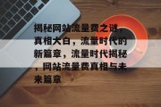 揭秘网站流量费之谜，真相大白，流量时代的新篇章，流量时代揭秘，网站流量费真相与未来篇章