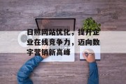 日照网站优化,提升企业在线竞争力,迈向数字营销新高峰 日照网站优化,提升企业在线竞争力,迈向数字营销新高峰