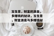 玉生意，财富的源泉，多赚钱的秘诀，玉生意，财富源泉与多赚钱秘诀