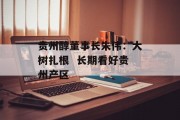 贵州醇董事长朱伟:大树扎根  长期看好贵州产区 贵州醇董事长朱伟:大树扎根  长期看好贵州产区