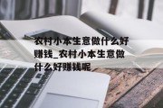 农村小本生意做什么好赚钱_农村小本生意做什么好赚钱呢 农村小本生意做什么好赚钱_农村小本生意做什么好赚钱呢