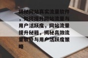 揭秘网站真实流量软件，如何提升网站流量与用户活跃度，网站流量提升秘籍，揭秘高效流量软件与用户活跃度策略