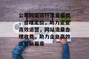 公司网站运行流量收费，合理定价，助力企业高效运营，网站流量合理收费，助力企业高效运营新篇章