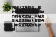 网站IP流量购买，提升网站流量与品牌影响力的有效途径，网站流量与品牌影响力双提升，IP流量购买策略详解