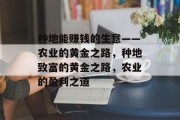 种地能赚钱的生意——农业的黄金之路,种地致富的黄金之路,农业的盈利之道 种地能赚钱的生意——农业的黄金之路,种地致富的黄金之路,农业的盈利之道