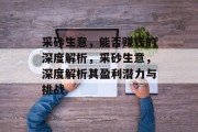 采砂生意,能否赚钱的深度解析,采砂生意,深度解析其盈利潜力与挑战 采砂生意,能否赚钱的深度解析,采砂生意,深度解析其盈利潜力与挑战