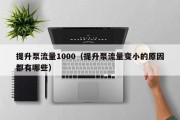 提升泵流量1000（提升泵流量变小的原因都有哪些）