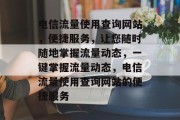 电信流量使用查询网站，便捷服务，让您随时随地掌握流量动态，一键掌握流量动态，电信流量使用查询网站的便捷服务