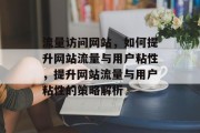 流量访问网站，如何提升网站流量与用户粘性，提升网站流量与用户粘性的策略解析