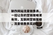 制作网站流量销售表,一招让你的营销策略更有效,互联网营销策略,流量销售表实战指南 制作网站流量销售表,一招让你的营销策略更有效,互联网营销策略,流量销售表实战指南