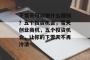 下雪天可以做什么赚钱?五个投资机会,雪天创业商机,五个投资机会,让你的下雪天不再冷清 下雪天可以做什么赚钱?五个投资机会,雪天创业商机,五个投资机会,让你的下雪天不再冷清