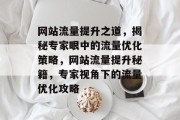 网站流量提升之道，揭秘专家眼中的流量优化策略，网站流量提升秘籍，专家视角下的流量优化攻略