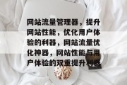 网站流量管理器，提升网站性能，优化用户体验的利器，网站流量优化神器，网站性能与用户体验的双重提升利器