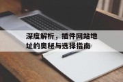 深度解析,插件网站地址的奥秘与选择指南 深度解析,插件网站地址的奥秘与选择指南