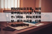 揭秘网站日流量，如何提升网站访问量，打造热门网站，网站流量揭秘，提升访问量，打造热门网站攻略