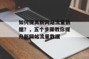 如何提高新网站流量数据？，五个步骤教你提升新网站流量数据