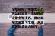 深度解析，如何查一个网站的流量—揭秘网站流量查询技巧，揭秘网站流量查询之道，深度解析流量查询技巧