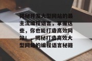 揭秘开发大型网站的最主流编程语言，掌握这些，你也能打造高效网站！，揭秘打造高效大型网站的编程语言秘籍