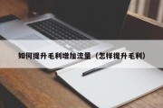 如何提升毛利增加流量（怎样提升毛利）