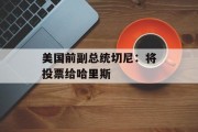 美国前副总统切尼:将投票给哈里斯 美国前副总统切尼:将投票给哈里斯