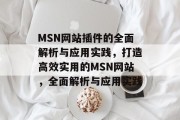MSN网站插件的全面解析与应用实践,打造高效实用的MSN网站,全面解析与应用实践 MSN网站插件的全面解析与应用实践,打造高效实用的MSN网站,全面解析与应用实践
