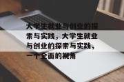 大学生就业与创业的探索与实践,大学生就业与创业的探索与实践,一个全面的视角 大学生就业与创业的探索与实践,大学生就业与创业的探索与实践,一个全面的视角