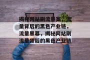 揭秘网站刷流量案，流量背后的黑色产业链，流量黑幕，揭秘网站刷流量背后的黑色产业链