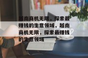 越南商机无限,探索最赚钱的生意领域,越南商机无限,探索最赚钱的生意领域