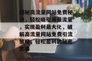 揭秘高流量网站免费秘诀，轻松吸引海量流量，实现盈利最大化，破解高流量网站免费引流策略，轻松盈利的秘密武器