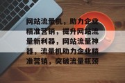 网站流量机，助力企业精准营销，提升网站流量新利器，网站流量神器，流量机助力企业精准营销，突破流量瓶颈