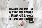 网站流量提升策略，破解流量不够优秀的困境，揭秘网站流量增长之道，突破流量瓶颈策略