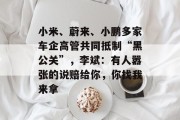 小米、蔚来、小鹏多家车企高管共同抵制“黑公关”，李斌：有人嚣张的说赔给你，你找我来拿