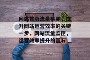 网站首页流量检测，提升网站运营效率的关键一步，网站流量监控，运营效率提升的基石