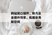 网站接口插件,助力企业提升效率,拓展业务新空间 网站接口插件,助力企业提升效率,拓展业务新空间