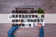 网站被K后,有哪些明显表现及应对策略,网站被K后,识别迹象与应对攻略一览 网站被K后,有哪些明显表现及应对策略,网站被K后,识别迹象与应对攻略一览