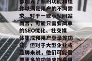 在如今的互联网时代,网站已经成为商业活动不可或缺的一部分。随着各种需求和功能的需求不断提升,许多网站都加入了新的功能和组件以满足用户的不同需求。对于一些小型网站而言,可能只需要简单的SEO优化、社交媒体集成和用户登录等功能。但对于大型企业或品牌来说,他们可能需要更多的功能来提高用户的参与度和转化率。这就是为什么网站加入了插件的重要性的原因。,插件,让您的网站更强大! 在如今的互联网时代,网站已经成为商业活动不可或缺的一部分。随着各种需求和功能的需求不断提升,许多网站都加入了新的功能和组件以满足用户的不同需求。对于一些小型网站而言,可能只需要简单的SEO优化、社交媒体集成和用户登录等功能。但对于大型企业或品牌来说,他们可能需要更多的功能来提高用户的参与度和转化率。这就是为什么网站加入了插件的重要性的原因。,插件,让您的网站更强大!