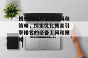 提升网站排名的工具和策略，探索优化搜索引擎排名的必备工具和策略