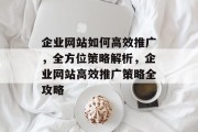 企业网站如何高效推广，全方位策略解析，企业网站高效推广策略全攻略