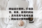 网站设计原则，打造高效、易用、美观的网站，高效易用与美观并重，网站设计原则解析