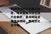 揭秘网站单月流量的秘密，增长策略与优化技巧全解析，单月网站流量增长揭秘，策略优化全攻略