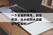 小店子做什么赚钱——一个全面的视角,创业开店,从小店到大店面全方位解析 小店子做什么赚钱——一个全面的视角,创业开店,从小店到大店面全方位解析