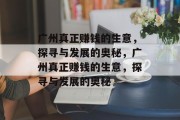 广州真正赚钱的生意,探寻与发展的奥秘,广州真正赚钱的生意,探寻与发展的奥秘 广州真正赚钱的生意,探寻与发展的奥秘,广州真正赚钱的生意,探寻与发展的奥秘