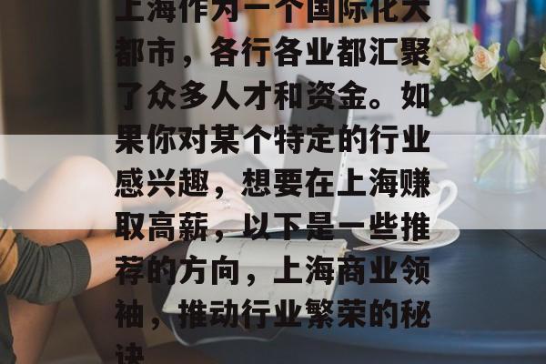 上海作为一个国际化大都市，各行各业都汇聚了众多人才和资金。如果你对某个特定的行业感兴趣，想要在上海赚取高薪，以下是一些推荐的方向，上海商业领袖，推动行业繁荣的秘诀