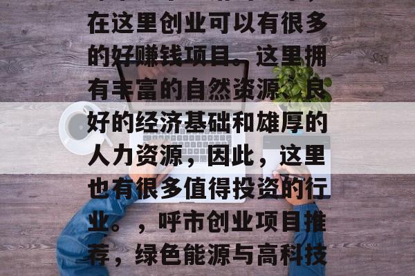 呼市是个不错的城市,在这里创业可以有很多的好赚钱项目。这里拥有丰富的自然资源、良好的经济基础和雄厚的人力资源,因此,这里也有很多值得投资的行业。,呼市创业项目推荐,绿色能源与高科技产业 呼市是个不错的城市,在这里创业可以有很多的好赚钱项目。这里拥有丰富的自然资源、良好的经济基础和雄厚的人力资源,因此,这里也有很多值得投资的行业。,呼市创业项目推荐,绿色能源与高科技产业