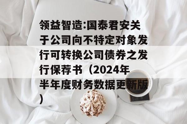 领益智造:国泰君安关于公司向不特定对象发行可转换公司债券之发行保荐书(2024年半年度财务数据更新版) 领益智造:国泰君安关于公司向不特定对象发行可转换公司债券之发行保荐书(2024年半年度财务数据更新版)
