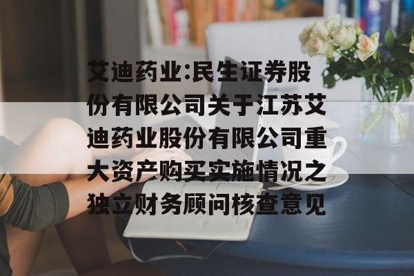 艾迪药业:民生证券股份有限公司关于江苏艾迪药业股份有限公司重大资产购买实施情况之独立财务顾问核查意见 艾迪药业:民生证券股份有限公司关于江苏艾迪药业股份有限公司重大资产购买实施情况之独立财务顾问核查意见
